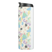 Retro 90s Memphis Aesthetic Pattern Latte Mug Thermosbecher (Nach rechts gedreht)