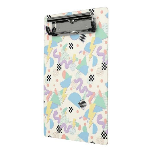 Retro 90s Memphis Aesthetic Pattern Mini Klemmbrett (Gewinkelt2)