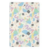 Retro 90s Memphis Aesthetic Pattern Mini Klemmbrett (Rückseite)