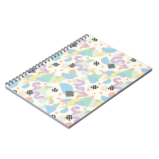 Retro 90s Memphis Aesthetic Pattern Notizblock (Linke Seite)