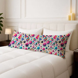 Retro 90s Memphis Geometric Neon Bold Body Pillow Seitenschläferkissen