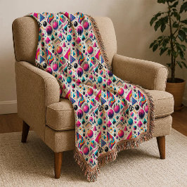 Retro 90s Memphis Geometric Neon Bold Throw Blanke Decke