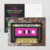 Retro 90's Mixtape| Hip Hop Baby Dusche Einladung Postkarte (Vorne/Hinten)