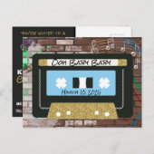 Retro 90's Mixtape| Hip Hop BOY Dusche Einladung Postkarte (Vorne/Hinten)