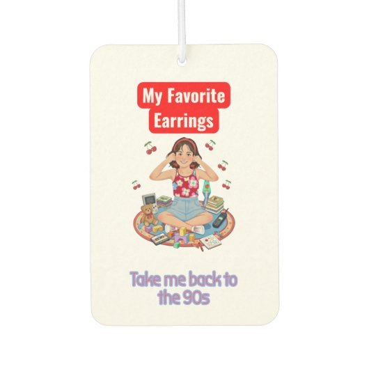 `Retro 90s Nostalgia Girl Aesthetic Autolufterfrischer (Vorderseite)