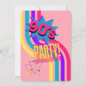 Retro 90's Party Pink Nostalgic Birthday Einladung (Rückseite)