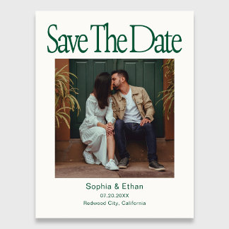 Retro 90s Photo Wedding Save The Date Ankündigungspostkarte