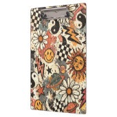 Retro 90s Psychedelic Doodle Pattern with Yin Yang Klemmbrett (Links)