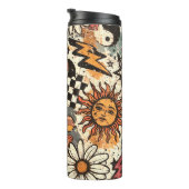 Retro 90s Psychedelic Doodle Pattern with Yin Yang Thermosbecher (Nach rechts gedreht)