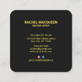 Retro 90's Red Yellow Geometric Lips Makeup Quadratische Visitenkarte (Rückseite)