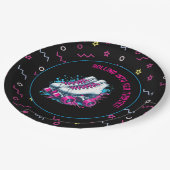 Retro 90s Roller Skating Party Pappteller (Schrägansicht)