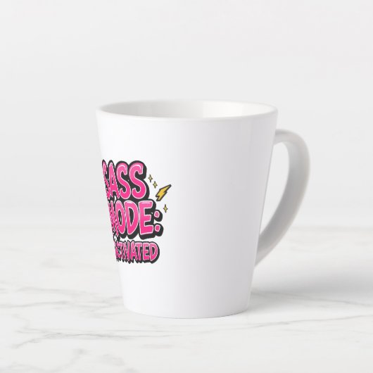 Retro 90s "Sass Mode Activated" Milchtasse (Rechte Ecke)