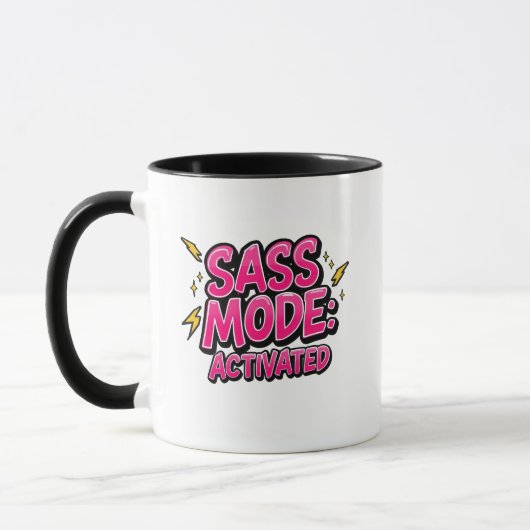 Retro 90s "Sass Mode Activated" Tasse (Links)