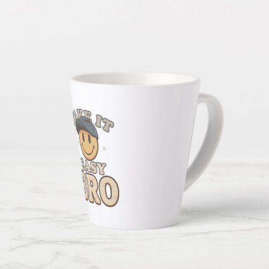 Retro 90s Smiley with a Hat Milchtasse (Rechte Ecke)