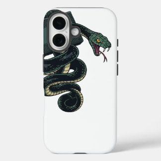 Retro 90s Snake Wrapped Around VHS Tape iPhone 16 Hülle