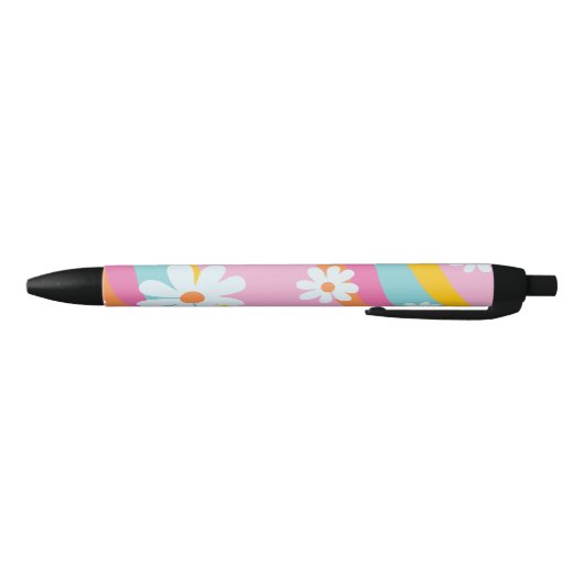 Retro 90s stripes and flowers customizable design kugelschreiber (Unterseite)