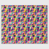Retro 90s tiled pattern party  geschenkpapier (Flach)