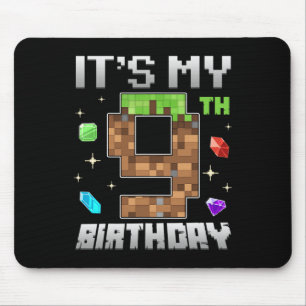 Retro 9. Geburtstag Junge Level 9 Videospieler Pix Mousepad