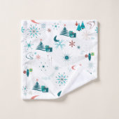 Retro A Go-Go Weihnachten Badhandtuch Set (Waschlappen)