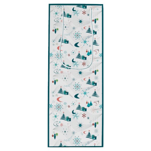 Retro A Go-Go Weihnachten Geschenktüte Für Weinflaschen (Vorderseite)