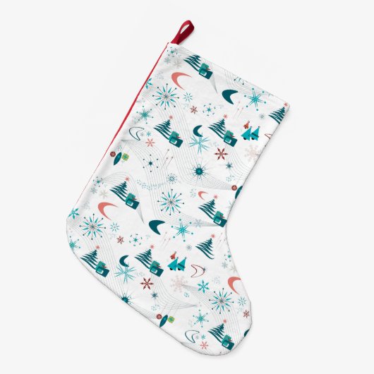 Retro A Go-Go Weihnachten Großer Weihnachtsstrumpf (Vorderansicht (hängend))