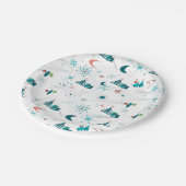 Retro A Go-Go Weihnachten Pappteller (Schrägansicht)