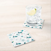 Retro A Go-Go Weihnachten Rechteckiger Pappuntersetzer (Vor Ort)