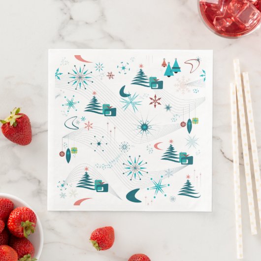 Retro A Go-Go Weihnachten Serviette (Beispiel)