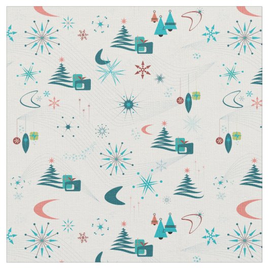Retro A Go-Go Weihnachten Stoff (Nahaufnahme)