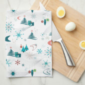 Retro A Go-Go Weihnachts-Küchentücher Geschirrtuch (Viertel Falte)