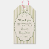 Retro A Little Matcha Tea Baby Dusche Geschenkanhänger (Vorderseite)