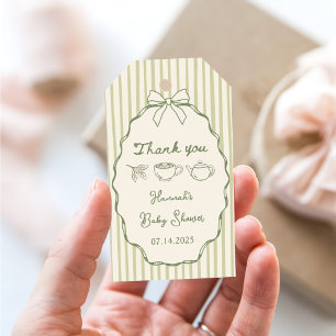 Retro A Little Matcha Tea Baby Dusche Geschenkanhänger