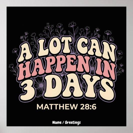 Retro A Lot Can Happen In 3 Days Christian Easter Poster (Vorne)