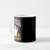 Retro A Therapeutic BC Halloween Ghost Boo Havior Kaffeetasse (Vorderseite Links)