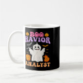 Retro A Therapeutic BC Halloween Ghost Boo Havior Kaffeetasse (Links)