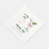 Retro A Tini One Martini Pink Bow Girl Baby Shower Serviette (Ecke)