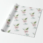 Retro A Tini One Martini Rosa Schleife Mädchen Bab Geschenkpapier (Ungerollt)