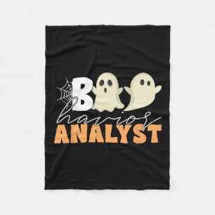 Retro Aba Therapeut Bcba Halloween Ghost Boo Havio Fleecedecke