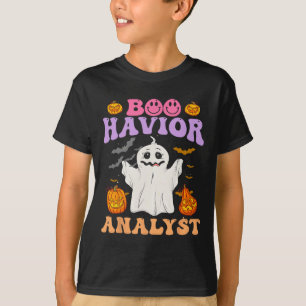 Retro Aba Therapeut Bcba Halloween Ghost Boo Havio T-Shirt