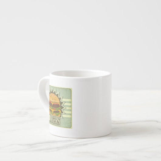 Retro Abdeckung für Schnellimbiss-Menü Espressotasse (Vorderseite Links)
