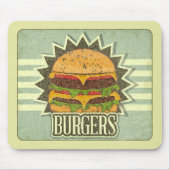 Retro Abdeckung für Schnellimbiss-Menü Mousepad (Vorne)