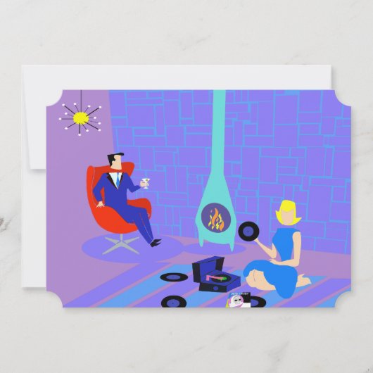 Retro-Abend bei Zuhause-Party Einladungen (Vorderseite)