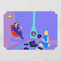 Retro-Abend bei Zuhause-Party Einladungen