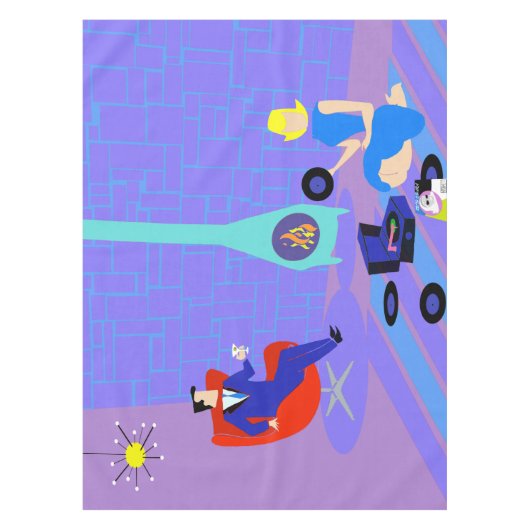 Retro-Abend bei Zuhause Tableclout Tischdecke (Vorderseite)