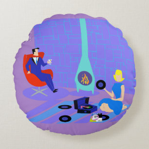 Retro Abend zu Hause ringsum Kissen