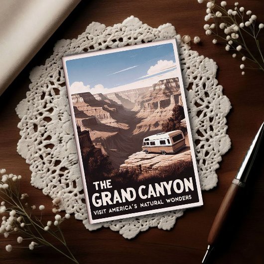 Retro-Abenteuer Grand Canyon Postkarte