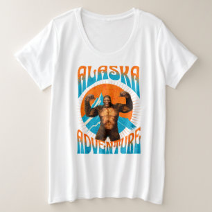 Retro-Abenteuer Sasquatch-Berg Alaska Große Größe T-Shirt