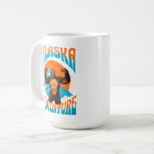 Retro-Abenteuer Sasquatch-Berg Alaska Kaffeetasse (Vorderseite Links)