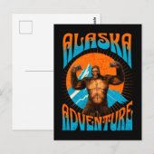 Retro-Abenteuer Sasquatch-Berg Alaska Postkarte (Vorne/Hinten)
