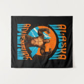Retro-Abenteuer Sasquatch-Berg Alaska Wandteppich (Vorderseite (Horizontal))